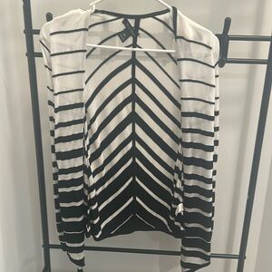 Black and white stripe cardigan.